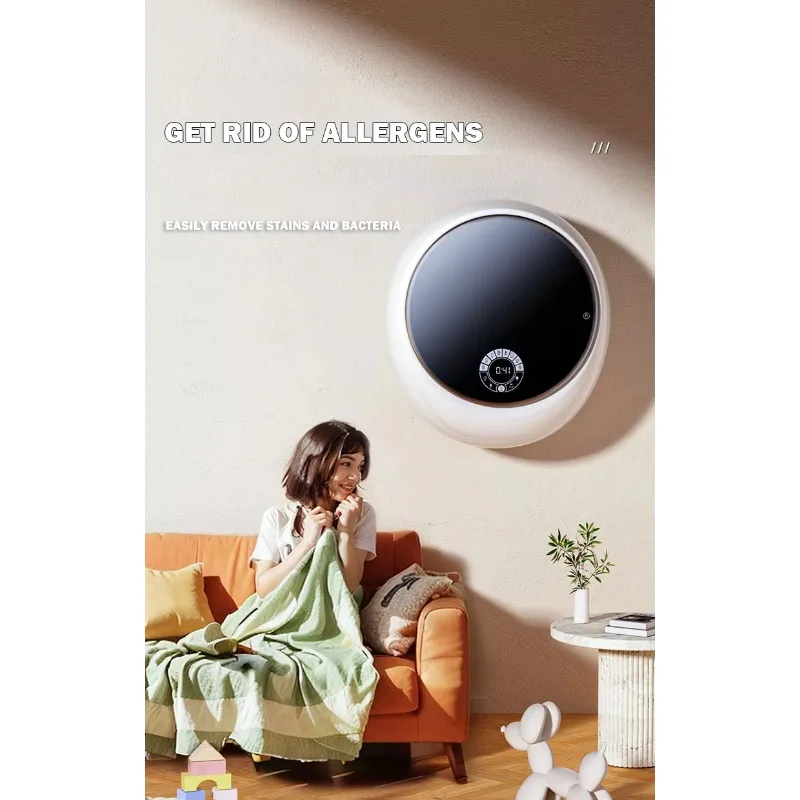 TYTXRV Mini lavadora automática montada en la pared de carga frontal de 3KG con interruptor táctil LED para viajes de remolque Camper RV