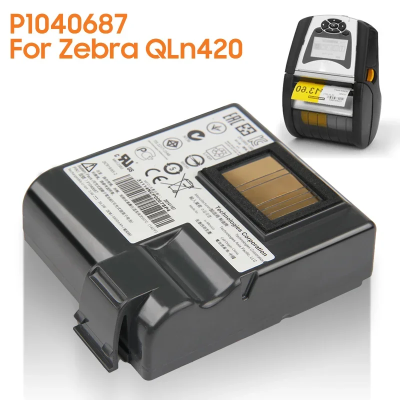 Replacement Battery P1040687 For Zebra QLn420 ZQ630 P1050667 Rechargeable Battery 4900mAh