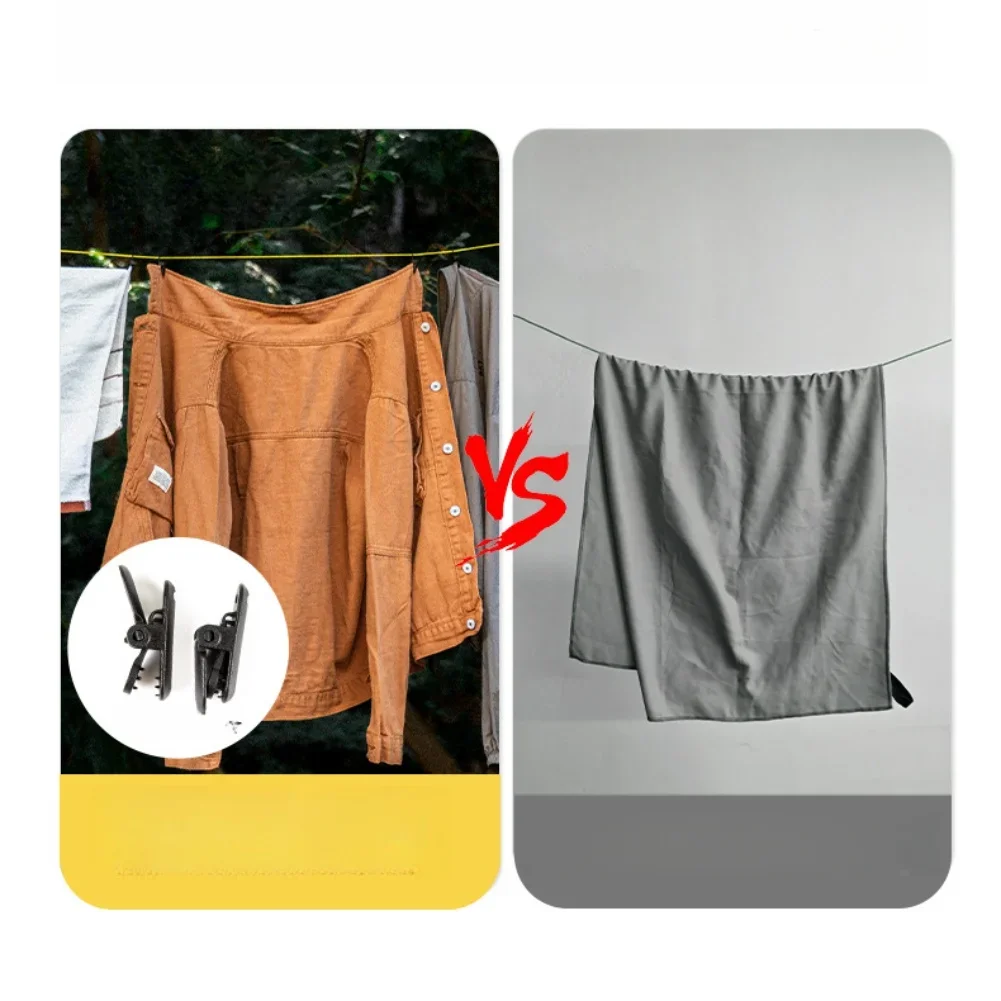 

Портативная походная веревка-бельевая веревка с быстрой фиксацией натяжения и интегрированной сумкой для хранения, черная, для кемпинга и путешествий