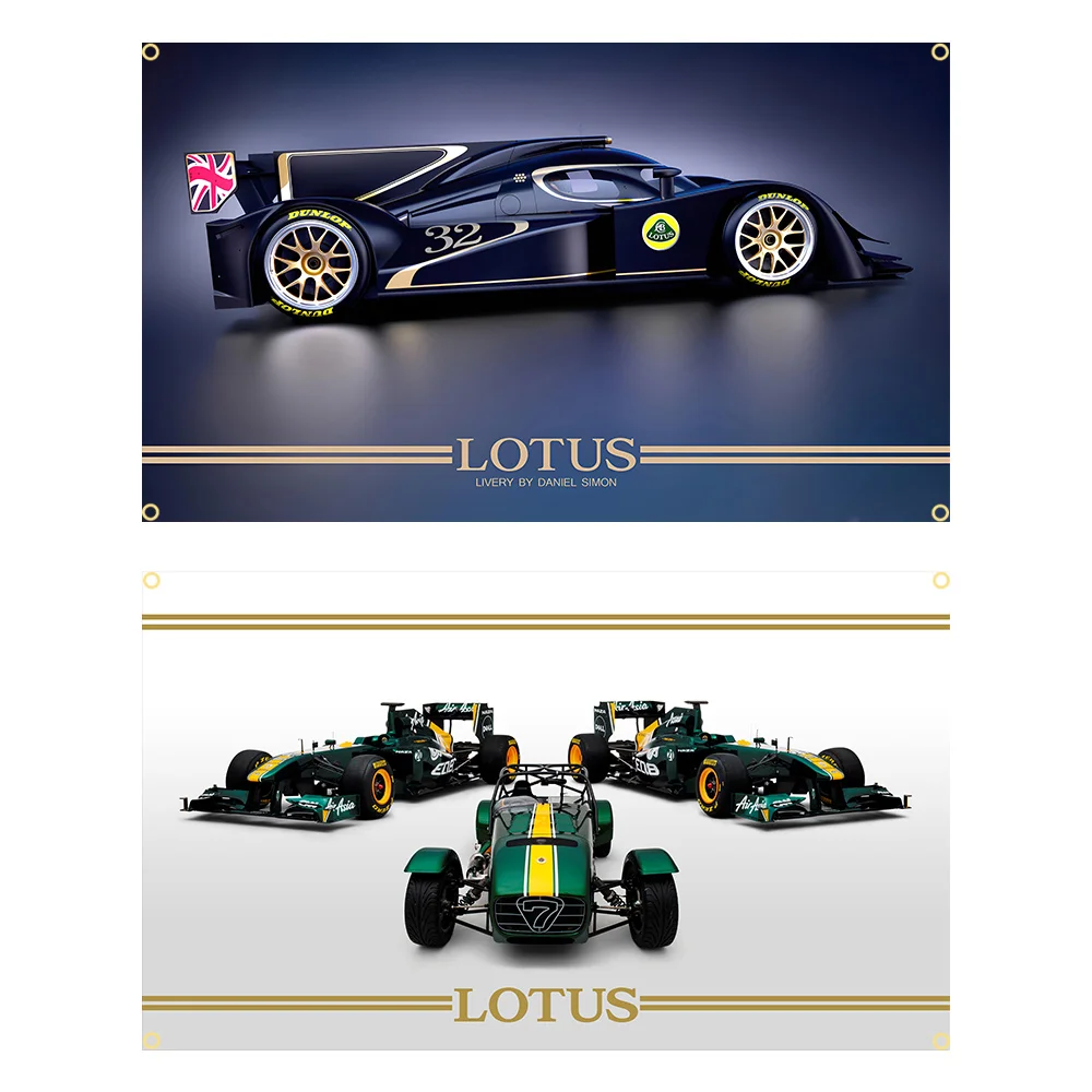 90x150cm Lotus Caterhams Racing Team Car Flag Polyester Printed Outdoor or Garage Banner For Decoration Tapestry