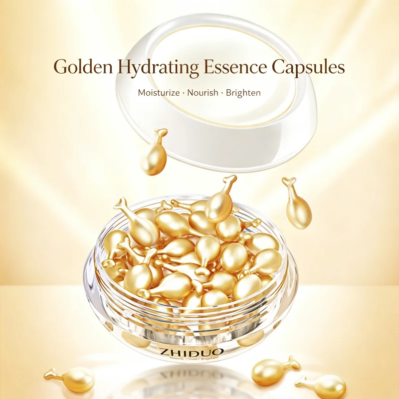 3 Boxes of Gold Fullerene Facial Essence, Packaged in Capsules, Deeply Hydrating, Creating Smooth and Radiant Skin, Highly Permeable and Easily Absorbed, Effectively Smoothing Rough Skin, Women's Facial Care Product