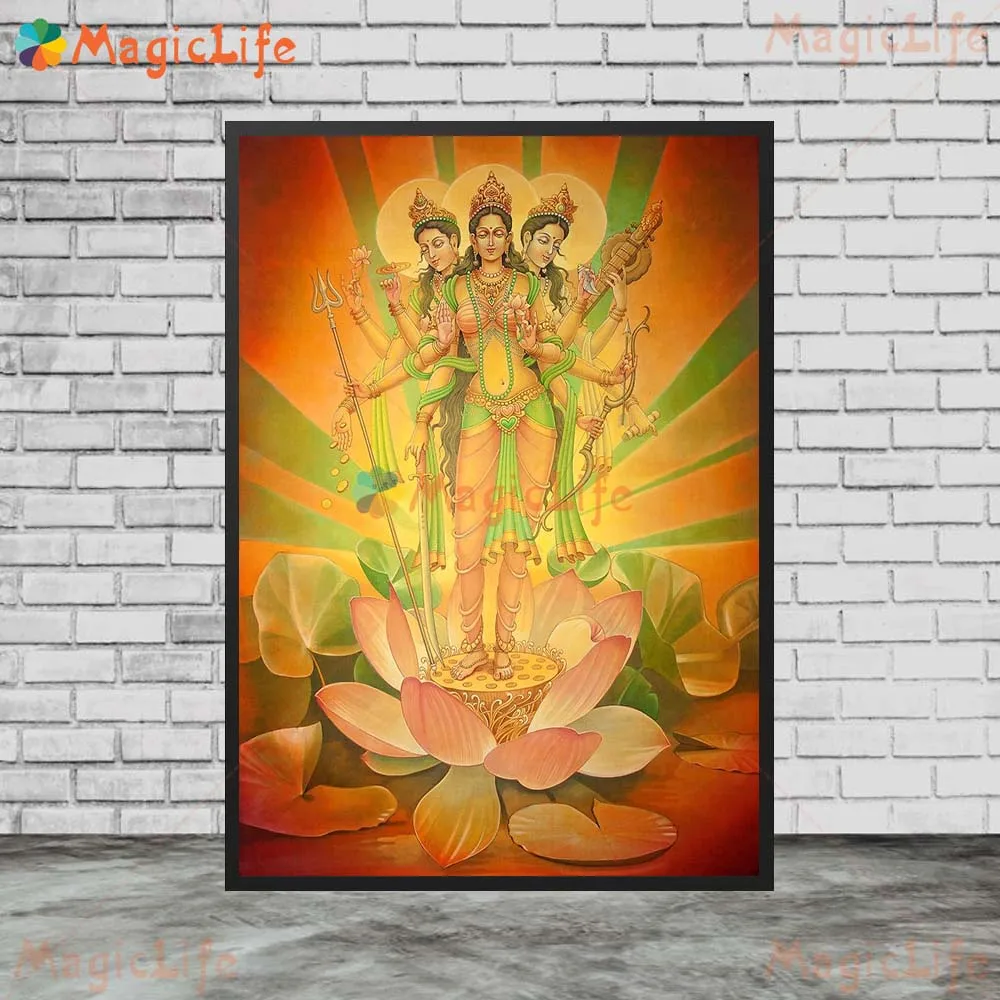 Kali Goddess Parvati Lakshmi Saraswati Hinduism Mythology Wall Pictures For Living Room Poster Wall Art Canvas Painting Unframed