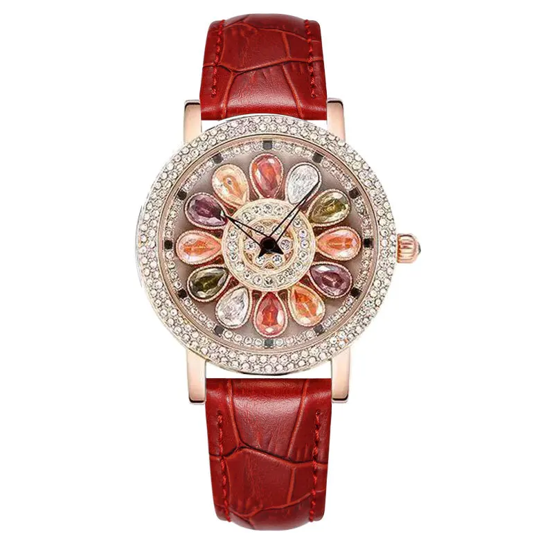 Douyin-Reloj de la buena suerte para mujer, pulsera con esfera grande y diamantes de imitación, resistente al agua, el más vendido, envío directo