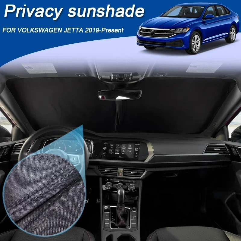 For Volkswagen JETTA 2021-2026 Car Black Window Privacy Sunshade Auto Anti-UV Heat Insulation Protect Cover Interior Accessory