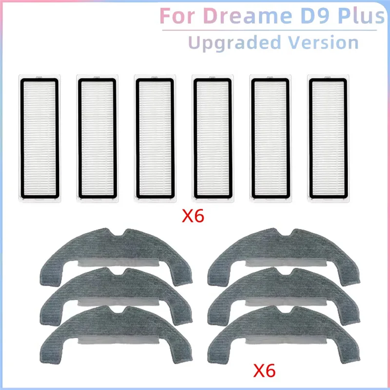 ABUD-Kit de mantenimiento para Dreame D9 Plus RLD11GD: cepillo de accesorios de robot aspirador y filtro Hepa