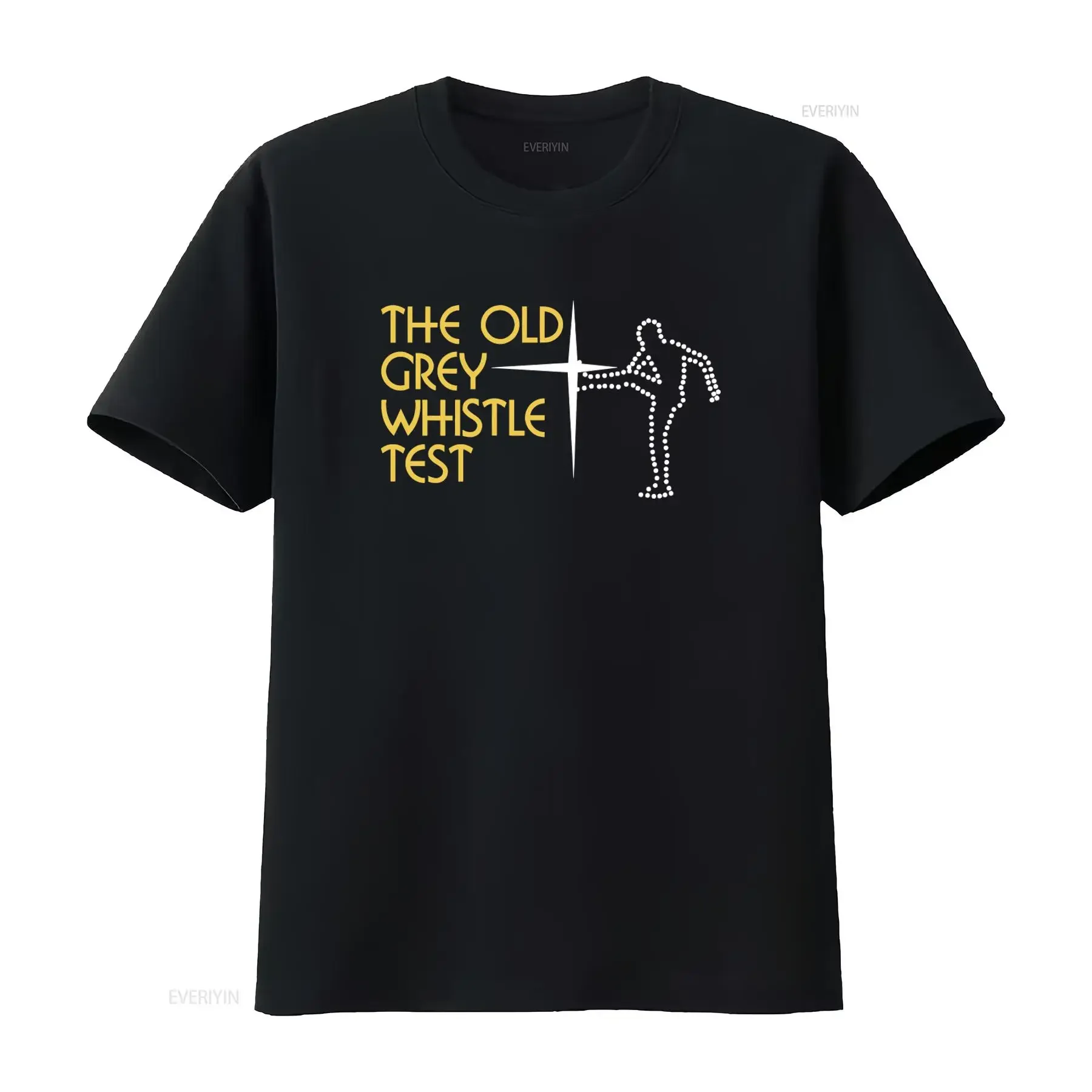 Mens Retro Music TV Programme Show Vinyl Lp THE OLD GREY WHISTLE TEST T Shirt vintage Washed Top For Everyday Wear fashion