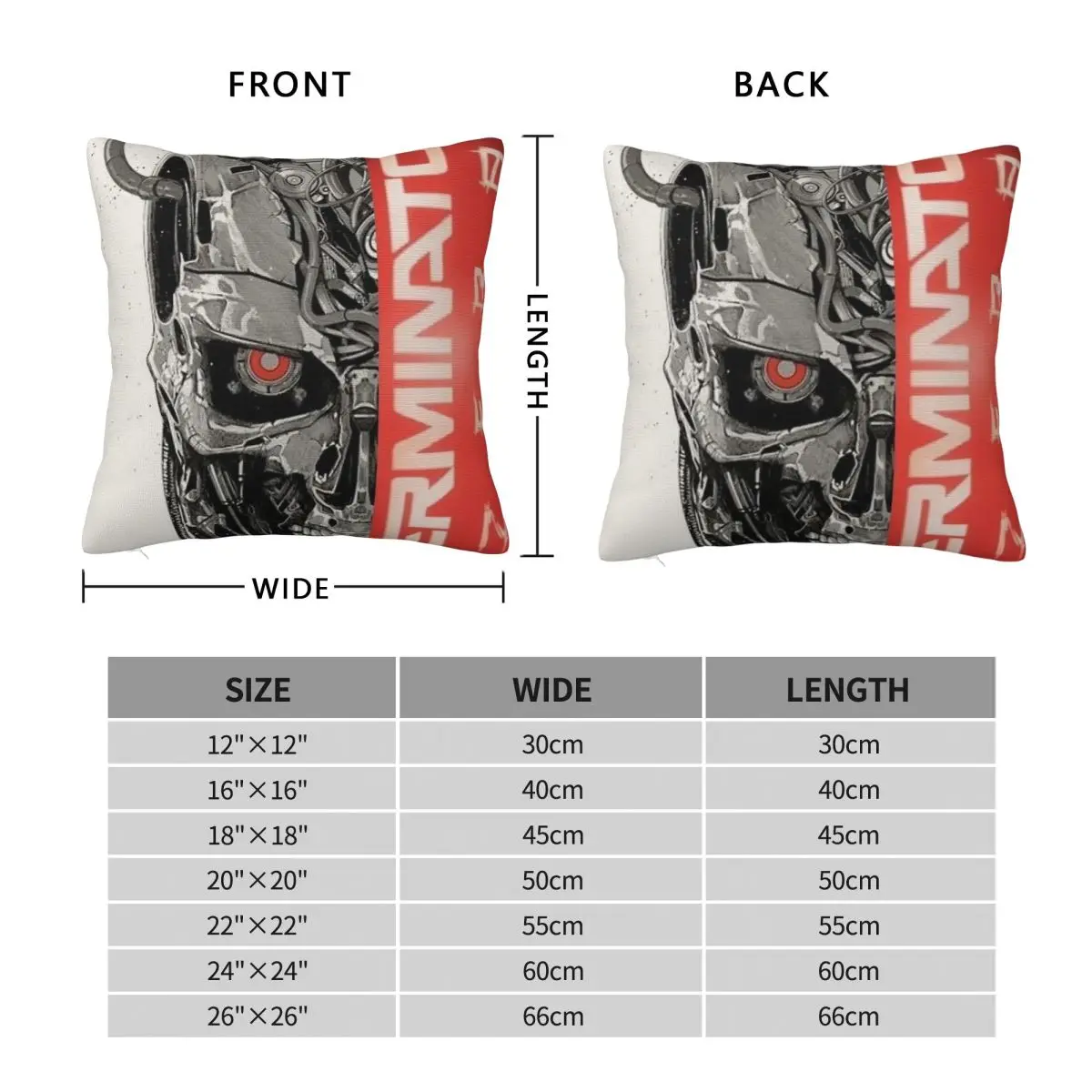 Terminator Zero Android Pillowcase Polyester Linen Velvet Pattern Zip Decor Pillow Case Sofa Cushion Case