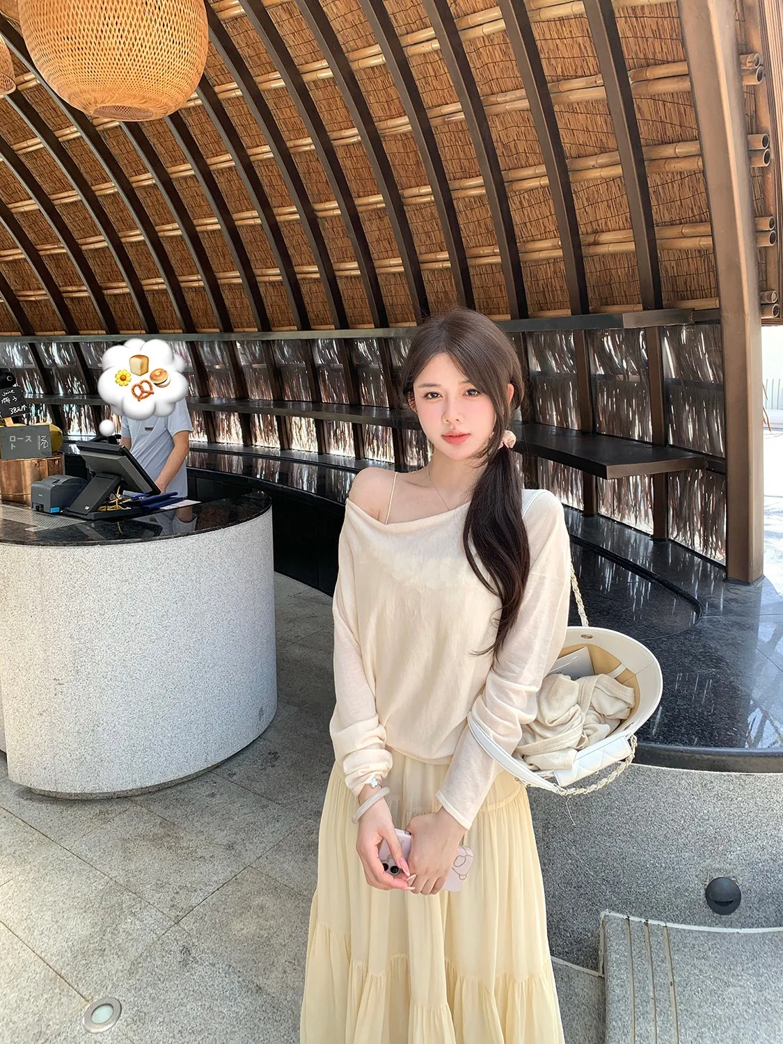 

Ультратонкая женская футболка из шерстяной смеси с длинным рукавом, свободного кроя, приятная к телу, серия Oxygen, повседневный стиль, с круглым вырезом