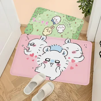 만화 C-Chiikawa 귀여운 바닥 매트 바닥 카펫, 어린이 방 침실 장식, 발코니 미끄럼 방지 도어매트, 거실 호텔 세탁 가능