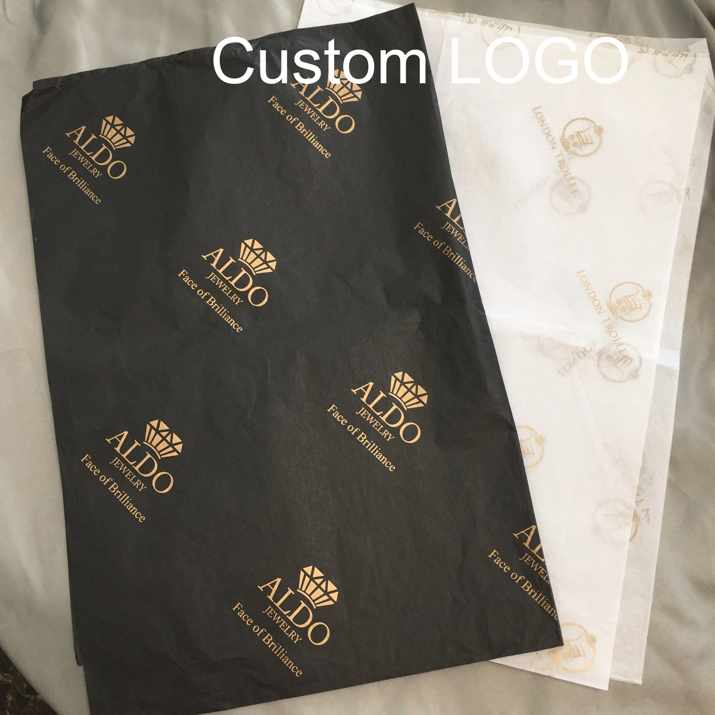 

CUSTOM WRAPPING PAPER FOR PACKAGING TISSUE PAPER BLACK AND WHITE COLOR WITH YOUR LOGO