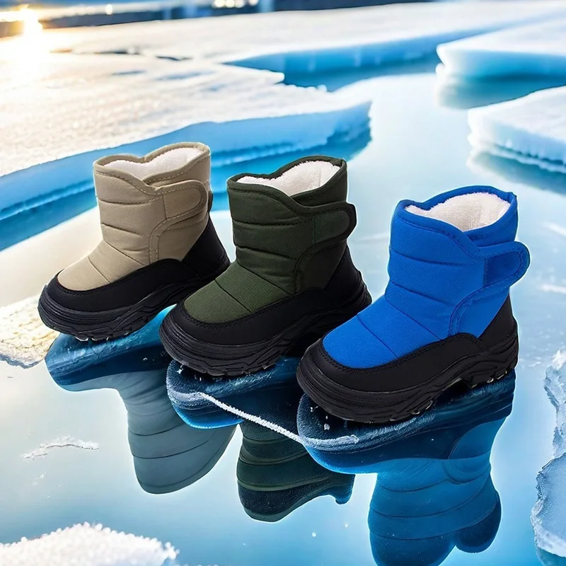 Child Snow Boot 2025 Autumn New Fleece-Lined Kid Shoe Middle Large Gril Shoe Warm Platform Kid Sports Shoes Casual Girl Boots