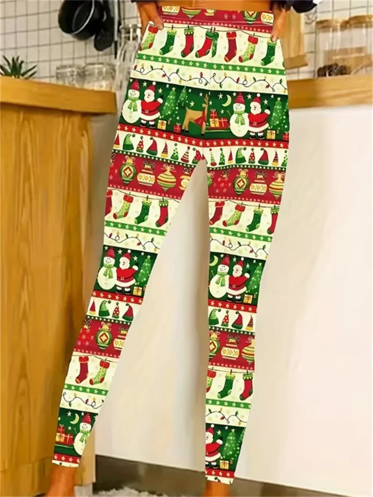 طماق المرأة طماق عيد الميلاد بسط الجوارب ضئيلة مثير أزياء اليوغا السراويل العصرية بارد تجريب السراويل