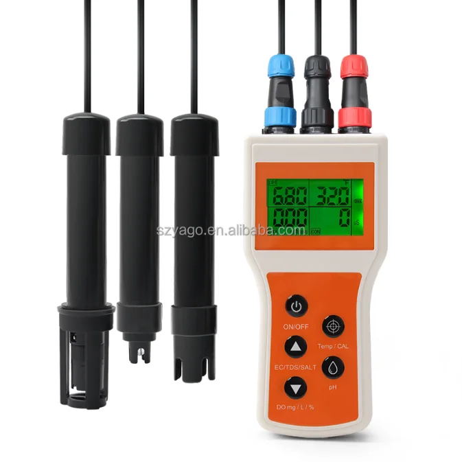 

High Quality Digital 6 in 1 DO.PH.EC.TDS.SALT.TEMP Dissolved Oxygen Meter Portable Ph meter Water Quality Tester