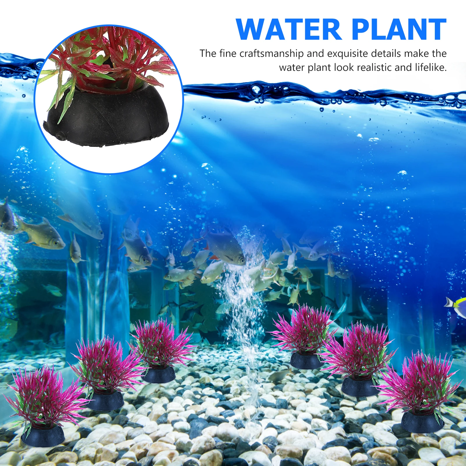 

20 Pcs Artificial Water Plants Fish Tank Accessory Decorative Small Underwater Aquatic Decors Fake Models Plastic Faux