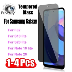 1-4Pcs Anti-Spy Protective Tempered Glass For Samsung Galaxy F62 S10 S20 Note 20 10 Lite Privacy Screen Protectors Glass Films