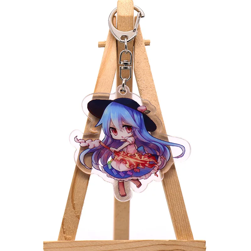 Anime Touhou Project Hakurei Reimu SinGyoku Mima Kikuri Cosplay Costume Interlayer Acrylic Keychain Keyring Key Xmas Gift Prop