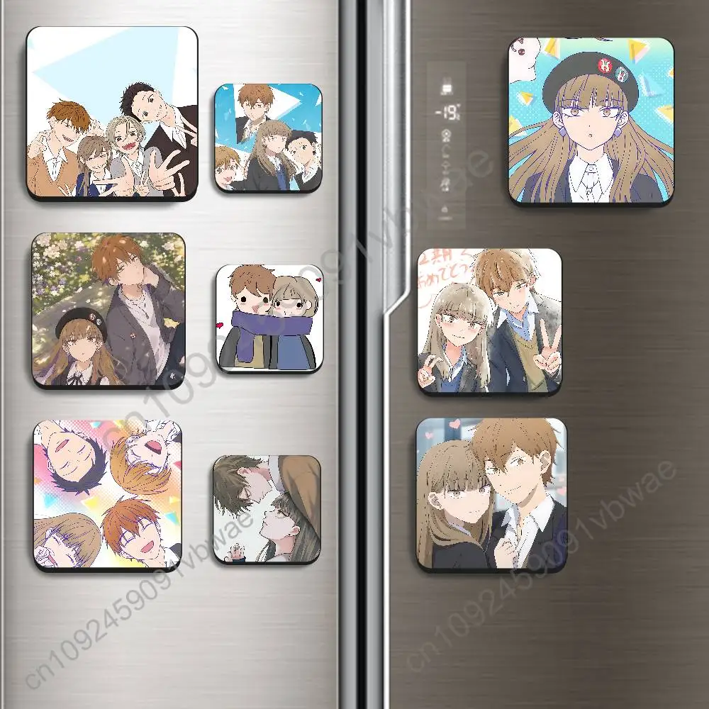 Amamiya Minato Ramparts of Ice Black Square Plastic Fridge Magnet, for Magnetic Sticker No Trace Left, Durable, Smooth  Textured