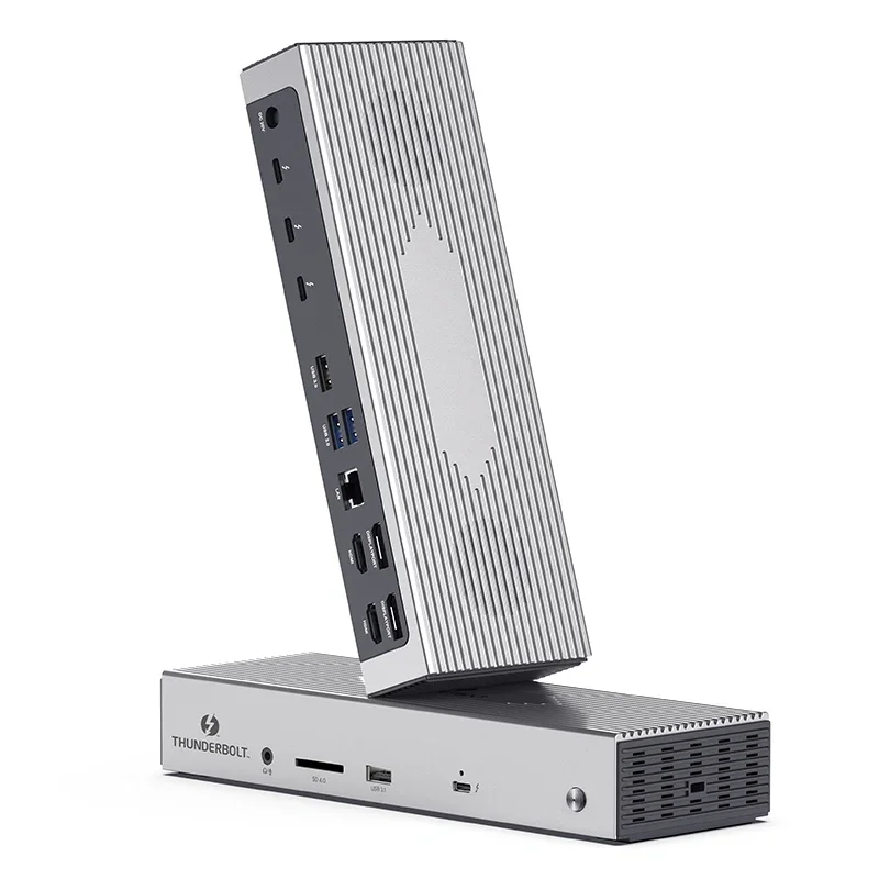 Newest 11-in-1 Docking Station Thunderbolt4 40Gbps Dual Display 4K 60Hz With 96W Power Delivery SD4.0 2.5Gbps Ethernet Port