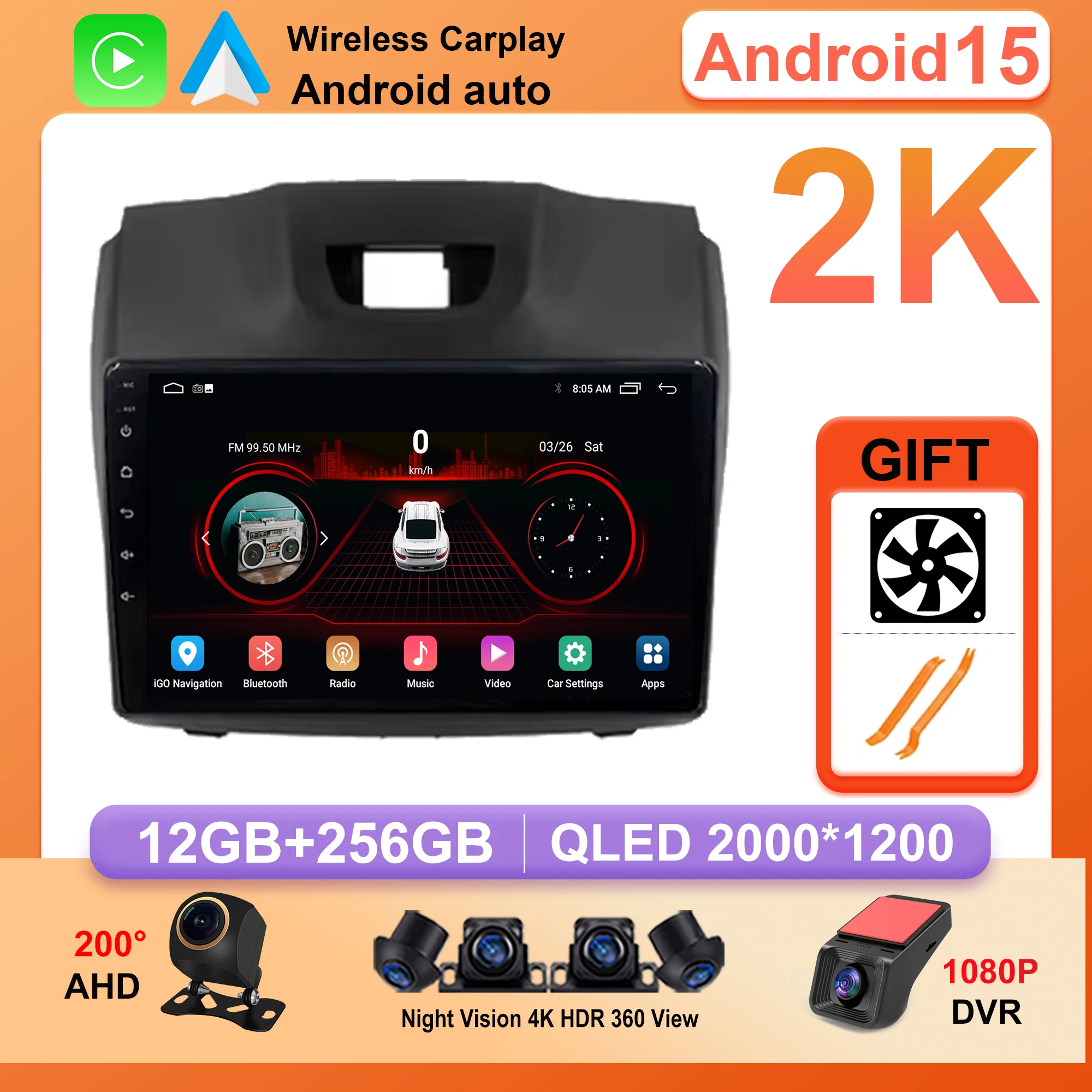 

Android15 video Player Carplay GPS Car Radio Audio For Chevrolet Holden S10 TRAILBLAZER COLORADO ISUZU DMAX Multimedia Stereo