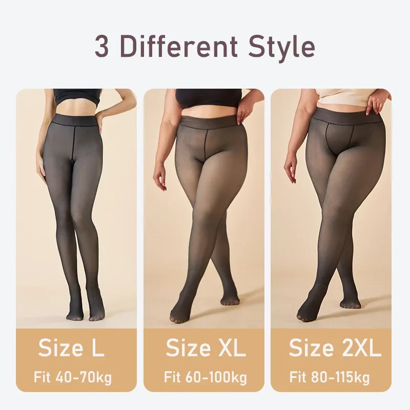 Women Pantyhose Warm Winter Sexy Translucent Thick Thermal Tights Stockings High Waist Elastic Plus Size Leggings Pantyhose