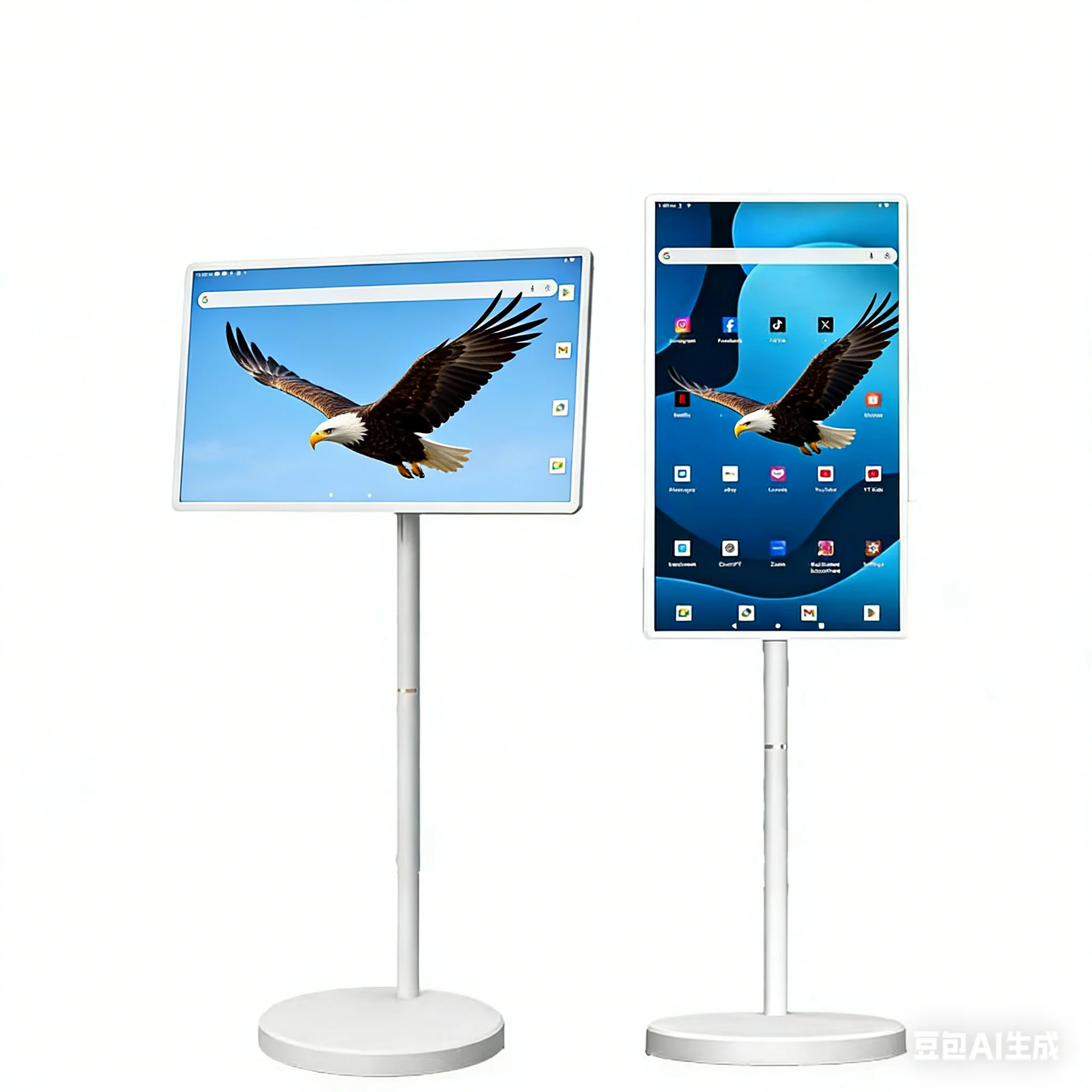 

32 Inch Android 15 Portable Smart TV with Battery Capacitive Display Vertical Touchscreen LCD Monitors All in One Portable Tv