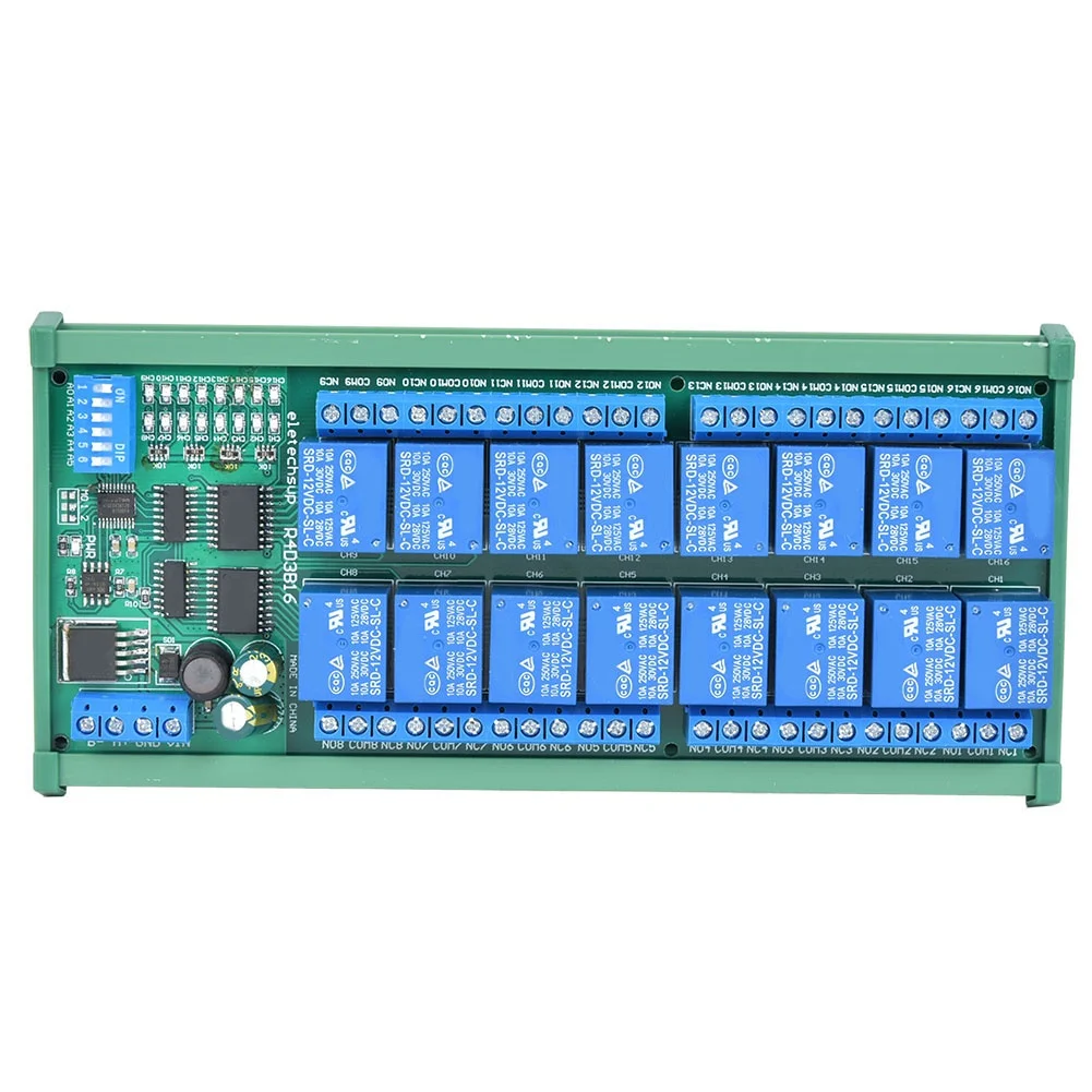 12V 6‑Channel RS485 Relay PLC Electrical Expansion Module for RTU Protocol Remote Control R4D3B16‑R with DIN rail box