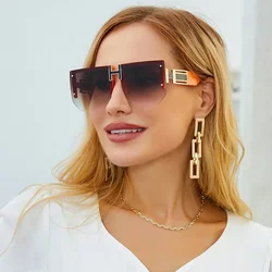 2 Pcs Rimless Square Sunglasses Women 2025 Luxury Brand Designer Vintage Frameless Sun Glasses For Men Fashion Flat Top Shades