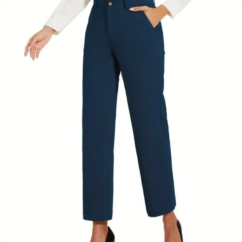 

Busin Casual Women's Rer Elastic Work Pants Low Waist Five-Quarter Length Cotton Fabric Spring 2026 New Arrival