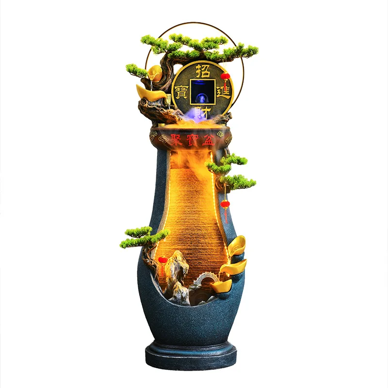 yjq  flowing water fountain lucky ornament living room circulating water landing opening gift office decoration