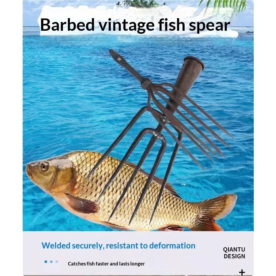 Handcrafted Fishing Gear Barbed Fish Spear Pure Handmade Craftsmanship Fishing Tools