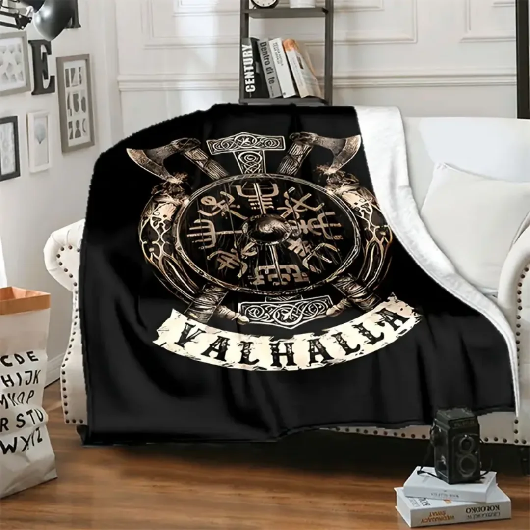 1pc Black Blanket Purple Sky Bats Moon 3D Print Flannel Blanket for Home Living Bedroom Decoration Birthday Gift for Boys Son