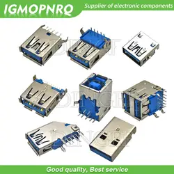 5PCS USB 3.0 USB-3.0-AF AM Type Port Male Female Solder Jacks Connector PCB Socket For USB Interface Port 90/180 degrees