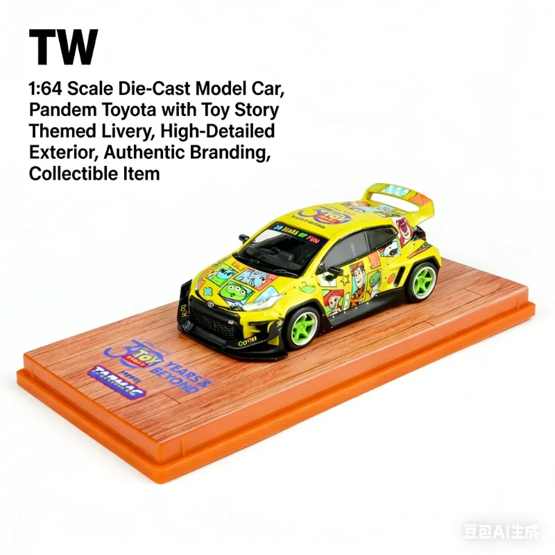 

TW 1:64 Pandem Toyota GR Yaris Simulation Static Alloy Car Model, Boys' Holiday Gift Toy, Adult Collection Decoration Item.