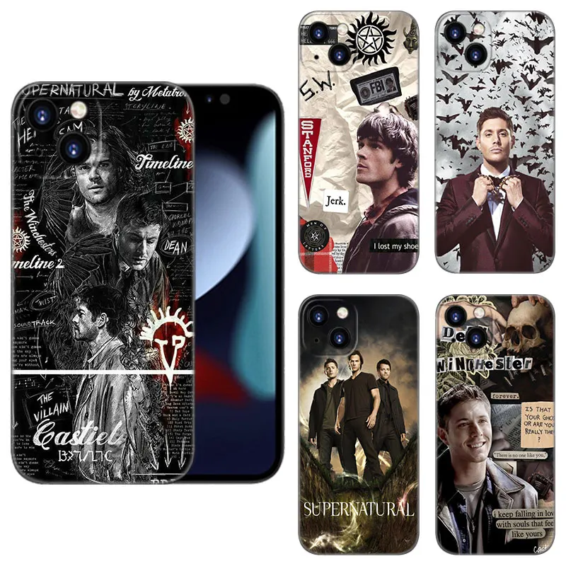 Supernatural Tv Show Black Silicone Phone Case For Apple iPhone 12 13 Mini 11 14 15 16 Pro Max 7 8 Plus