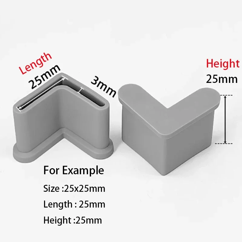 4/8/12/20Pcs L-shaped PVC Foot Cover Triangle Angle Iron Feet Caps Non-Slip Shelf Table Chair Furniture Feet Leg Pad Protector