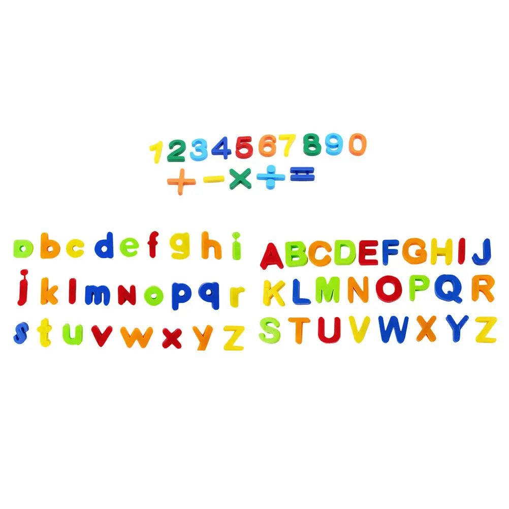 1 set di magneti magnetici educativi per frigorifero, decalcomanie con numeri alfabetici, adesivi colorati per l'apprendimento della matematica, per frigorifero per bambini