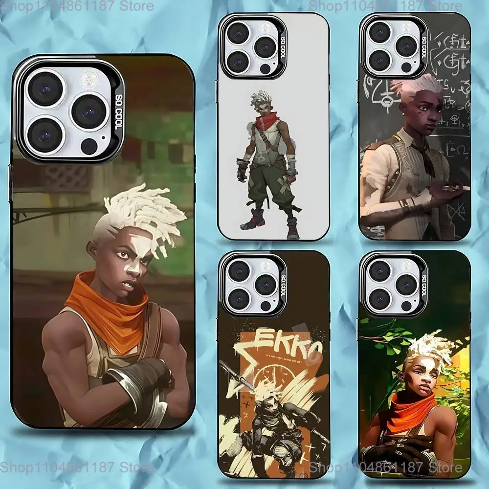 

Game Ekko A-Arcane L-Lol Phone Case For iPhone 16,15,14,13,12,11,Pro,Max,Plus,Mini,XS,SE Anti Fall Black Matte Hard Bumper