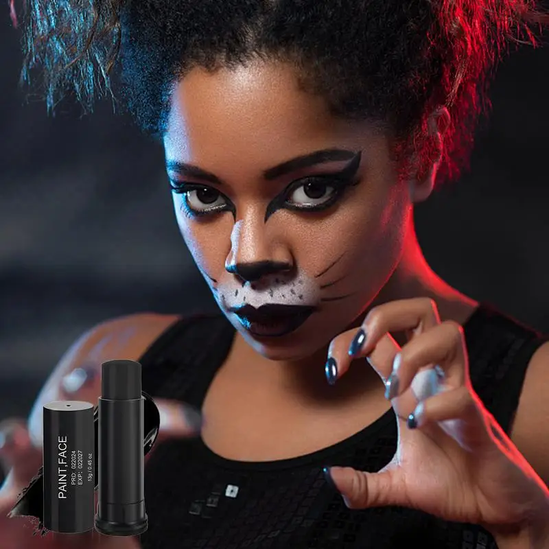 كرة البيسبول اللينة عصا طلاء الوجه ، عصا رياضية ، تدوم طويلاً ، وجه الجسم ، أسود ، طباعة ، بيسبول ، تحت العين ، 13 جم