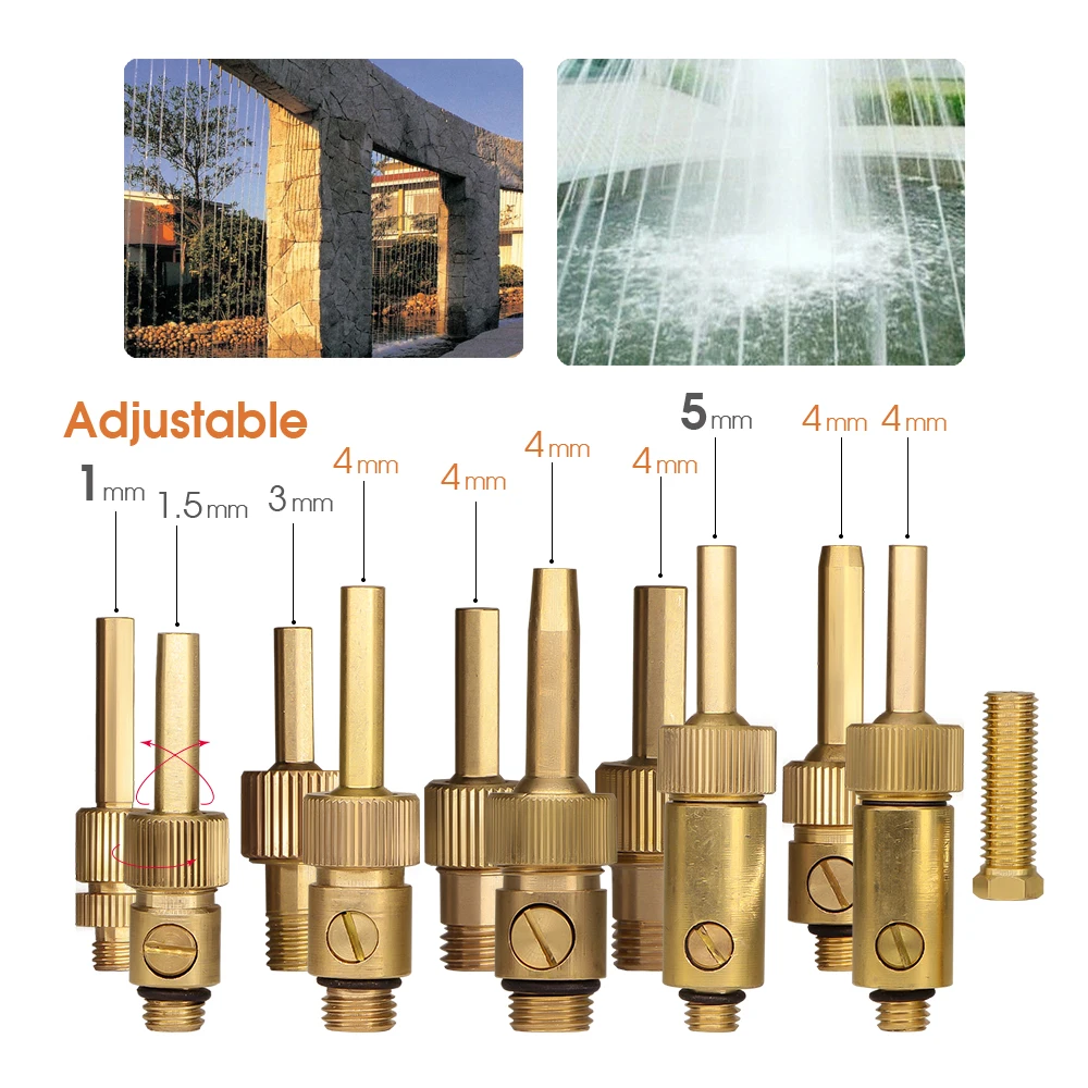 MUCIAKIE M6 M8 M10 M12 M14 Garden Adjustable Fountain Nozzle Brass Micro Courtyard Straight Water Pond Jet Irrigation Sprinklers