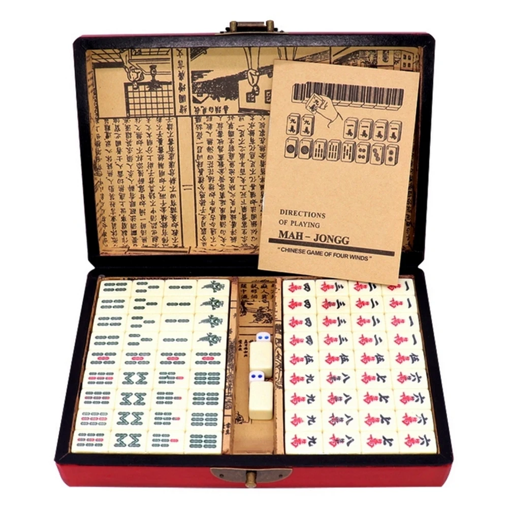 

Chinese Numbered Mahjong Set 144 Tiles Mah-Jong Set Portable Chinese with Box