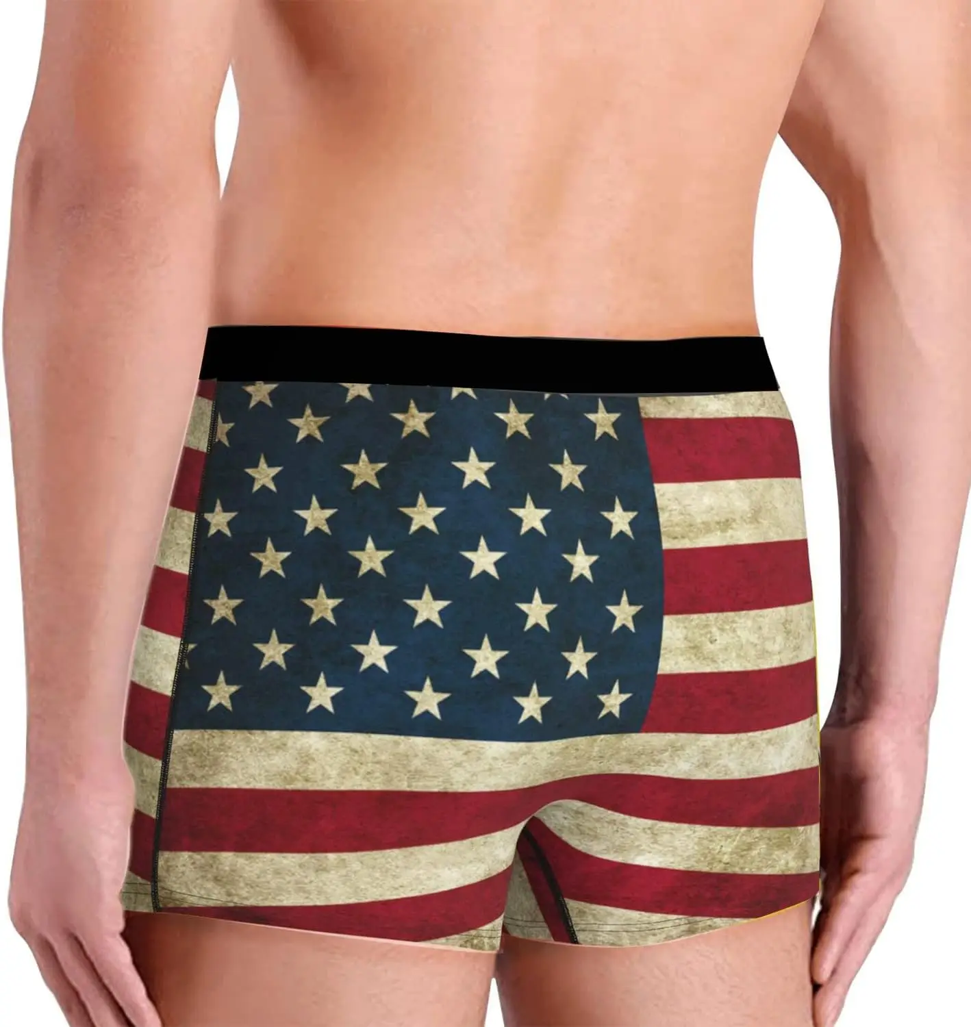 Calzoncillos con sello de bandera americana para hombre, ropa interior suave, cómoda, transpirable, corto