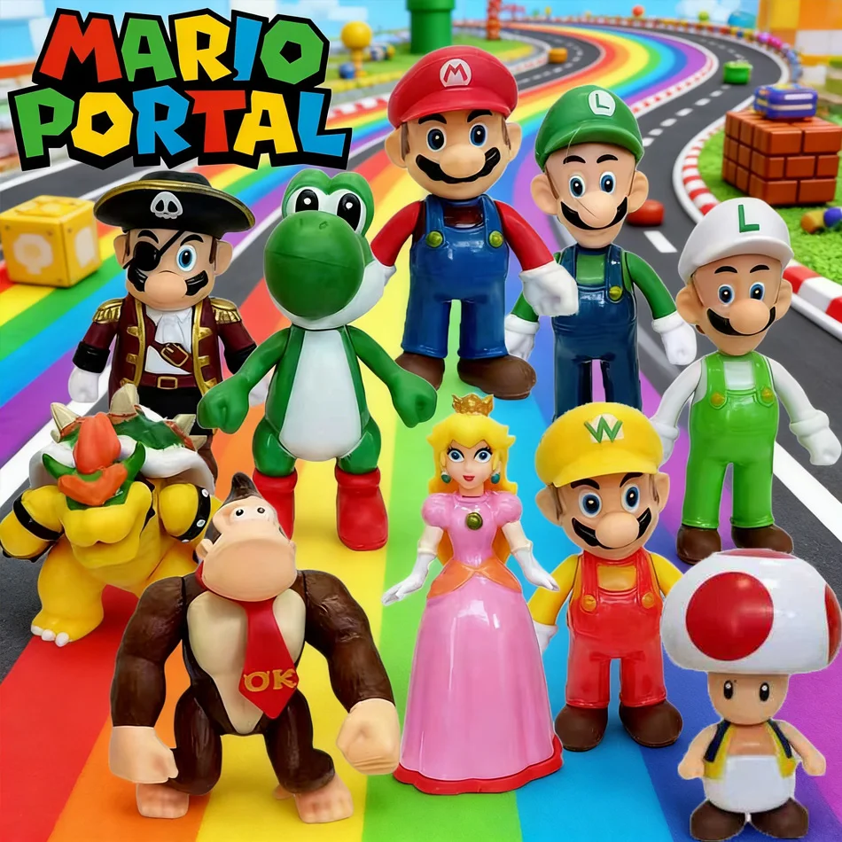 

12pcs Mario SuperMario Dinosaur Doll Handmade Models Cake Decorations