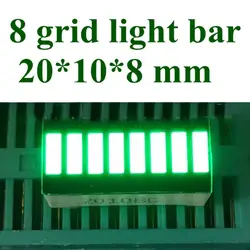 Barra de visualización LED de 20 piezas, 8 segmentos, verde puro, números de matriz, letreros LED, barra de visualización, segmento de gráfico LED