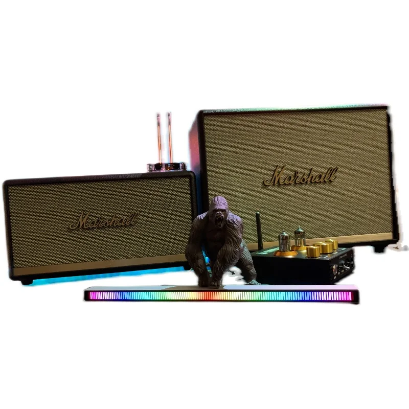 Nvarcher 128-Bit RGB car atmosphere music level light Stereo voice-controlled Spectrum Analyzer Visualizer for Desktop Audio