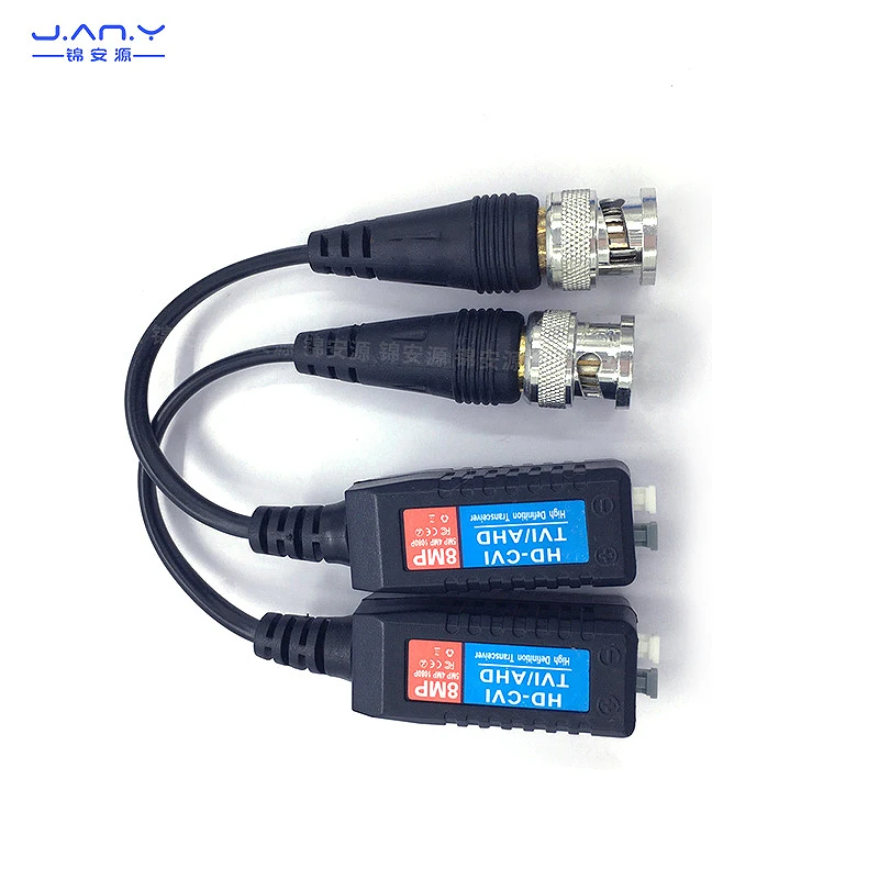 HD Card Line Transmissor, passiva Coaxial, Conversão par trançado, BNC conector para Network Line Extender, 8MP