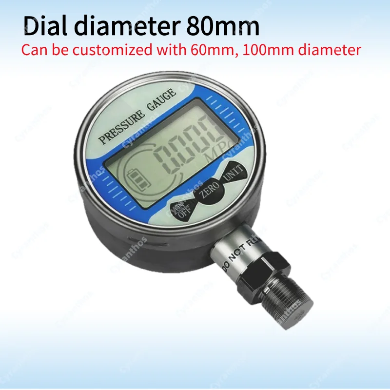 

Digital Remote Pressure Gauge 0–60MPa -1-600Bar 80mm Dial RS485 Power DC24V Radial & Axial Flange Mount M20*1.5 G1/2 G1/4 NPT1/2