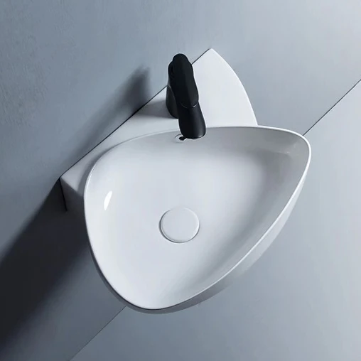 Wall-Mounted Wash Basin Small Apartment Washbasin Small Size Sink Balcony Simple Mini Wall-Hung Basin Ceramic Basin