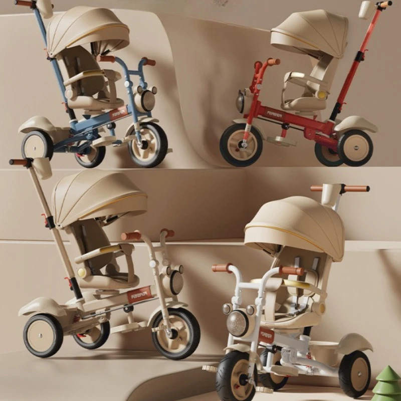 ‌Foldable Kids Tricycle with Sit Lie Function, Lightweight Baby Stroller, 3Speed Adjustable Toddler Bicycle, Compact Push Bike‌ - Image 5