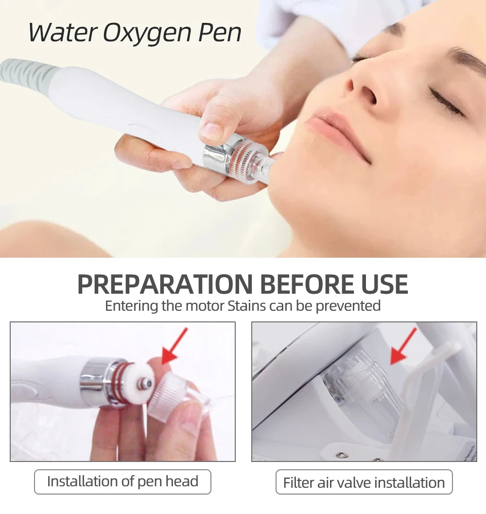 6 in 1 Wasserstoff Derma brasion Gesichts schönheit Maschine Aqua Peeling Tiefen reinigung Lifting Wasser Mikro derma brasion Gerät Hautpflege – Detail 6