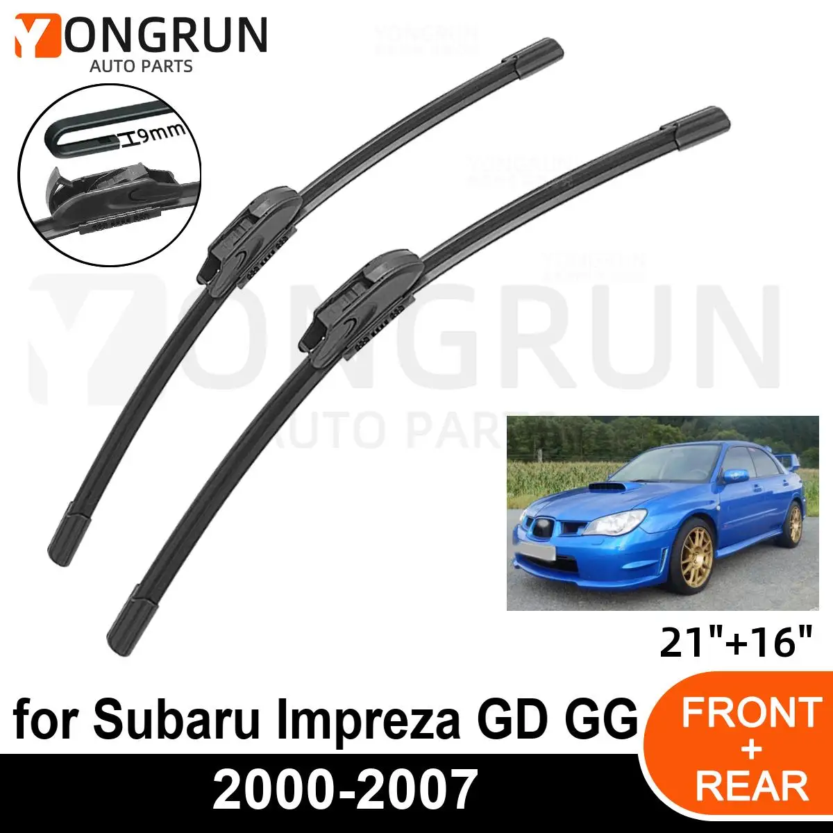 

Стеклоочистители передние Автомобильные для Subaru Impreza GD GG 2000-2007, резиновая щетка стеклоочистителя 21 + 16 дюймов, аксессуары для лобового стекла автомобиля